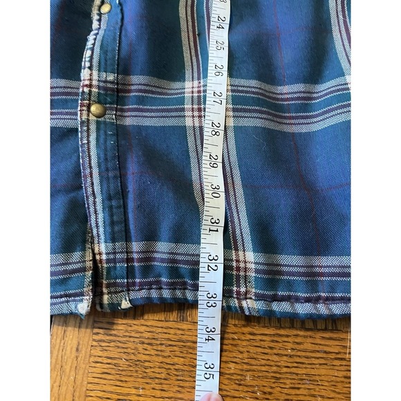 Vtg Trucker Jacket Painted Mesa Western Snap Shirt Plaid Distressed Destroy 2XLT - Picture 14 of 14